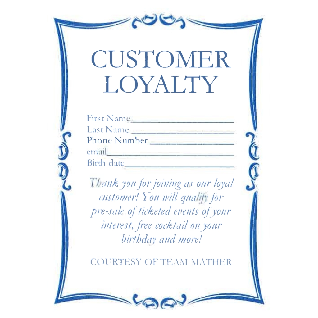 Customer Loyalty Form